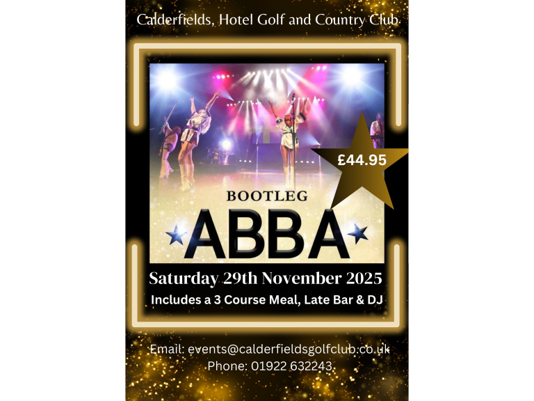 Bootleg ABBA Tribute Evening at Calderfields Golf & Country Club Walsall