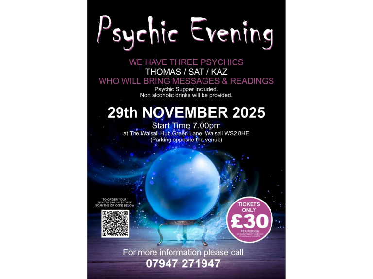 Psychic Evening at The Walsall Hub – A Night of Spiritual Discovery