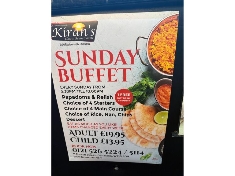 Sunday Buffet at Kiran's Darlaston