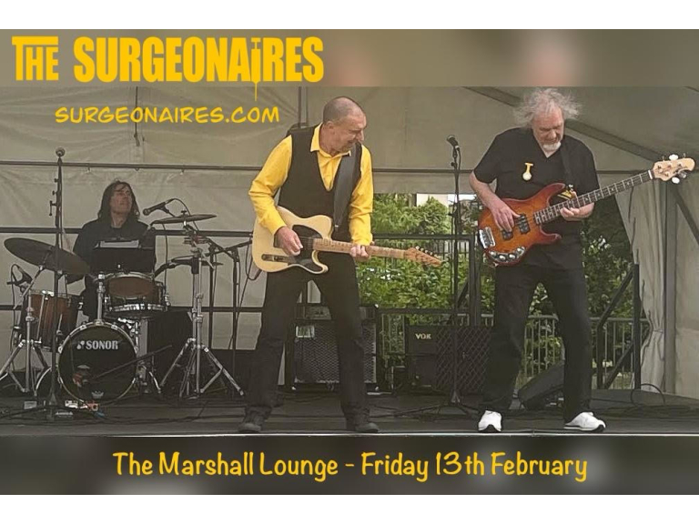 The Surgeonaires LIVE onstage at the Marshall Lounge, W7 3SU  Fri 13/2/2026