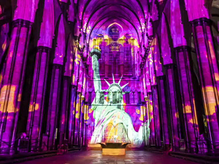 TIME by Luxmuralis At Blackburn Cathedral