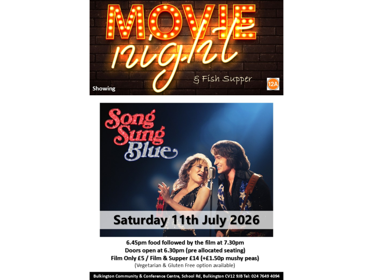 Film Night and Fish Supper showing 'Song Sung Blue'