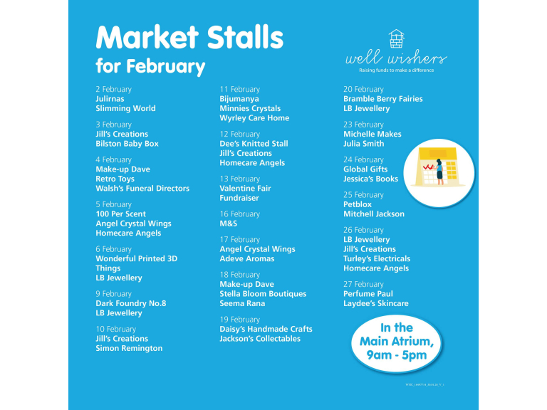 Well Wishers Market Stalls for February 💕