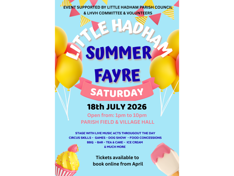 Little Hadham Summer Fayre - Saturday 18th July 