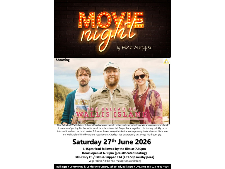 Film Night and Fish Supper Showing 'The Ballad of Wallis Island'