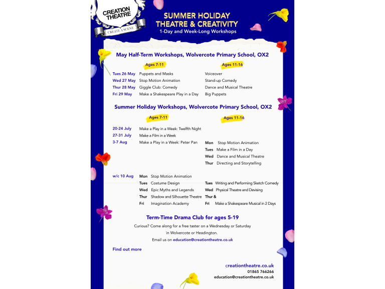 May Half-Term Workshops and Masterclasses