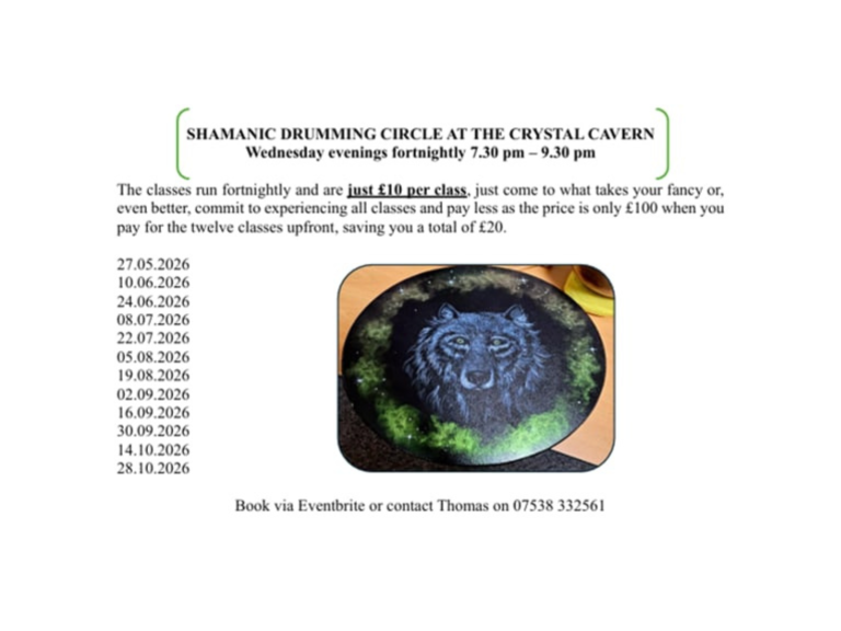 🥁🌙 Join the Shamanic Drumming Circle at The Crystal Cavern, Walsall 🌙🥁