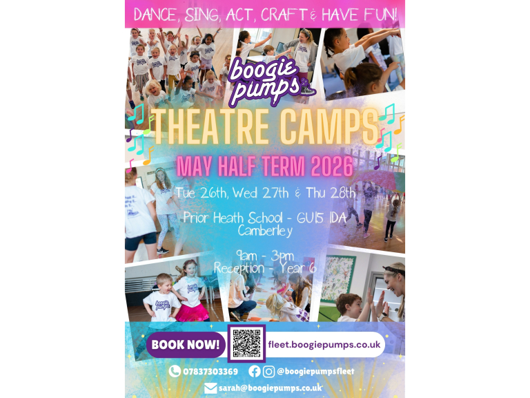 Boogie Pumps Camberley, May Half Term Theatre Camps (Ages 4 – 11)