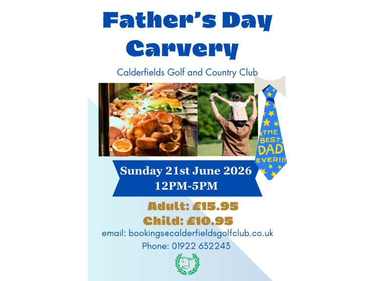 👨‍👧‍👦🍽️ FATHER'S DAY CARVERY AT CALDERFIELD'S GOLF & COUNTRY CLUB 🍽️👨‍👦‍👦