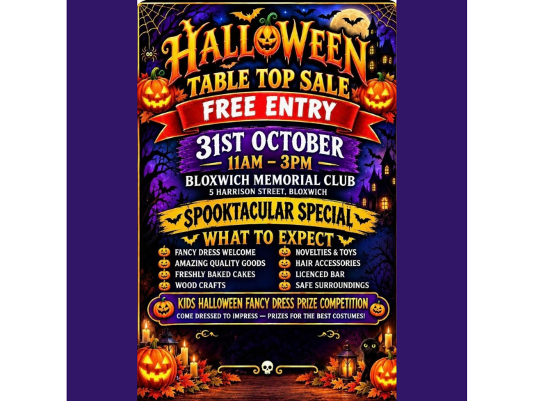 🎃👻 Spooktacular Halloween Table Top Sale at Bloxwich Memorial Club!👻🎃