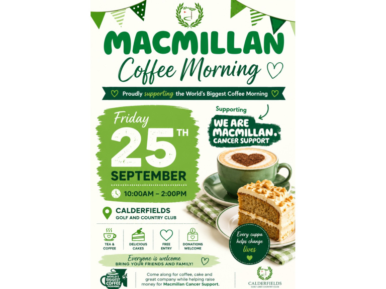 Macmillan Coffee Morning at Calderfields Golf & Country Club! ☕🎂