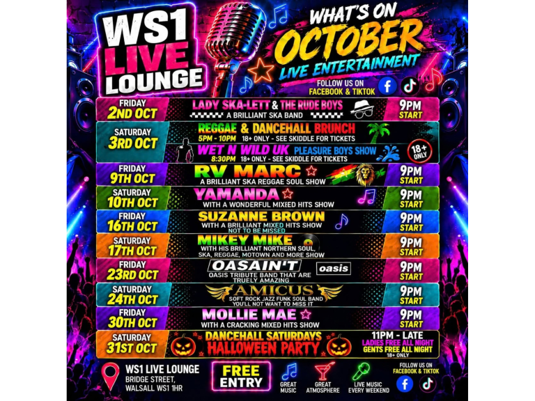 🔥 🎶 What's On In October at WS1 LIVE LOUNGE! 🎶 🔥