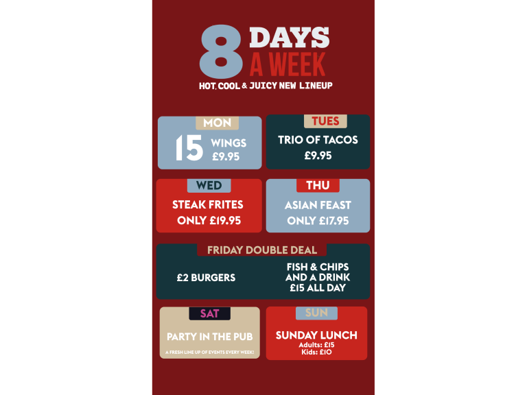 8 Days a Week: New Food Deals and Party Nights at Village Hotel Walsall