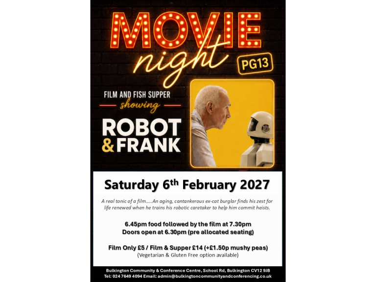 Film Night & Fish Supper Showing 'Robot & Frank'