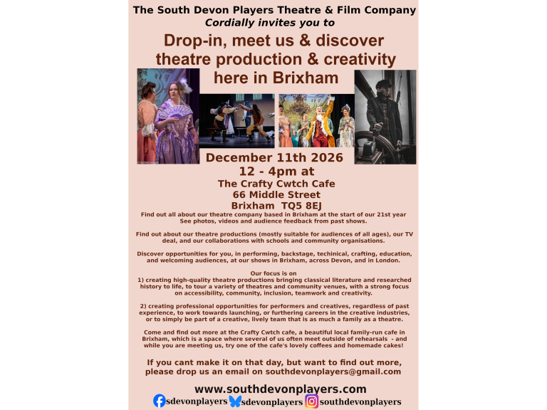 Drop-in, Meet us & Discover theatre & creativity in Brixham