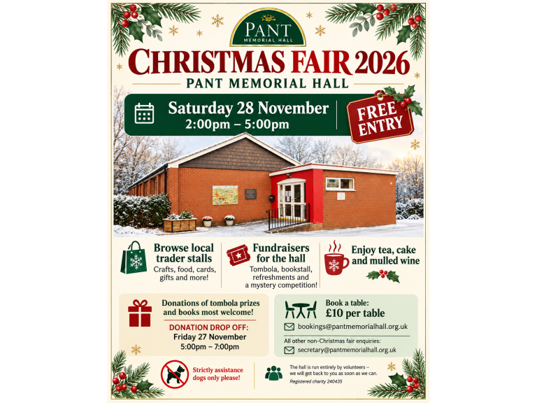 PANT MEMORIAL HALL CHRISTMAS FAIR