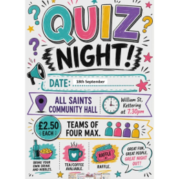Fun Quiz Night at All Saints Community Hall.
