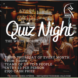 Monthly Quiz at The White Horse.