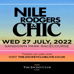 Nile Rodgers and CHIC live at Sandown Park Racecourse! @TheJCLive
