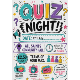 Fun Quiz Night at All Saints Community Hall.