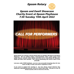 EPSOM and EWELL SHOWCASE with @EpsomRotary – Local performers showcase their talents at @EpsomPlayhouse . Acts for kids and adults