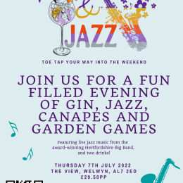 Gin and Jazz Evening for Herts Young Homeless