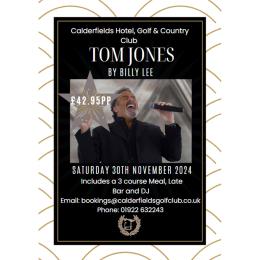 Tom Jones Tribute Night at Calderfields Golf & Country Club