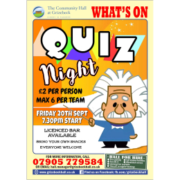 Quiz Night at Grizebeck Village Hall