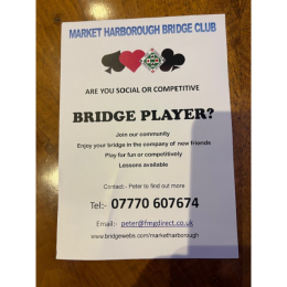 Market Harborough Bridge Club - New Members Welcome