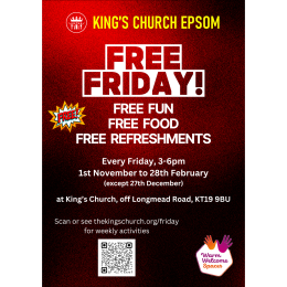 A Warm Welcome Space with #FREEFRIDAY at King’s Church #Epsom @KingsChurchepsm