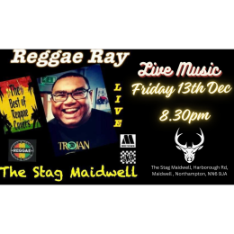 If Reggae, Motown & Ska music is your thing, join us Friday 13th December for a night with Reggae Ray