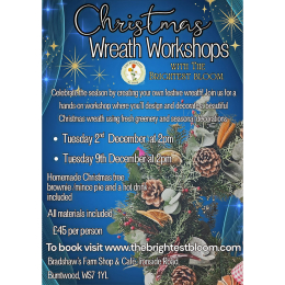 Christmas Wreath Workshops with The Brightest Bloom Florist Lichfield