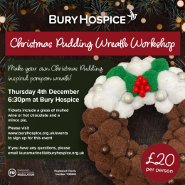 Bury Hospice Christmas Pudding Wreath Workshop