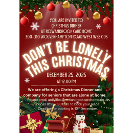 Christmas Day Dinner for seniors at Rowanbrook Care Home 🎄