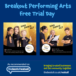 Free Singing, Dancing & Acting Trial Class with Breakout Performing Arts in Walsall