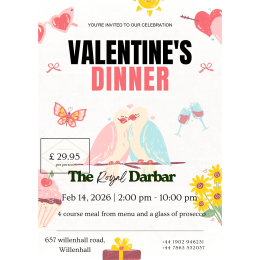 Valentine’s Dinner at The Royal Darbar 🕯️🍽️