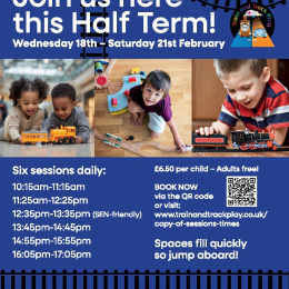 ‘ALL BOARD!’ TRAIN AND TRACK PLAY RETURNS TO THE GALLERIA THIS HALF TERM