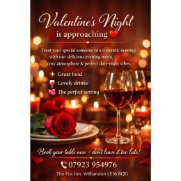 Valentine's Meal at The Fox Inn, Wilbarston