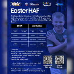 Bolton Wanderers in the Community Easter HAF
