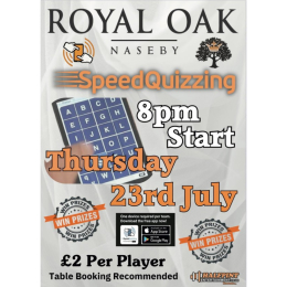 Speed Quizzing at The Royal Oak Naseby