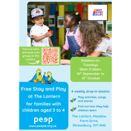 Free Stay and Play Sessions at The Lantern, Shrewsbury
