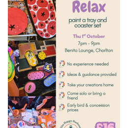 Paint & Relax: Paint a tray and coaster set