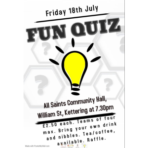 Fun Quiz Night at All Saints Community Hall.