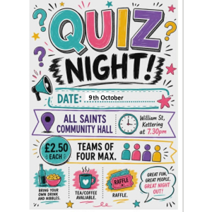Fun Quiz Night at All Saints Community Hall.