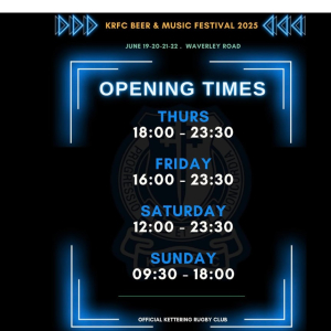 Kettering Rugby Club 2025 Beer & Music Festival.