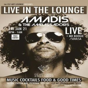 Amadis And The Ambassadors Live In The Lounge + DJ Mr.Boogie/Soulsa, Free Entry