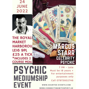 Food & Psychic Mediumship with Celebrity Psychic Marcus Starr at The Royalist, Market Harborough