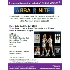 ABBA Tribute Night on behalf of Bury Hospice! 
