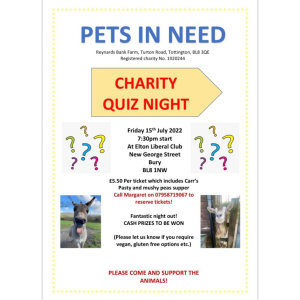 Quiz night in support of Pets in Need!