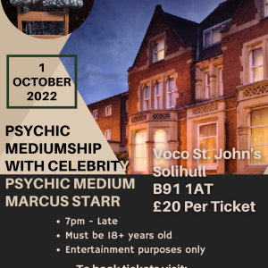 Psychic Mediumship with Celebrity Psychic Medium Marcus Starr at the Voco Hotel